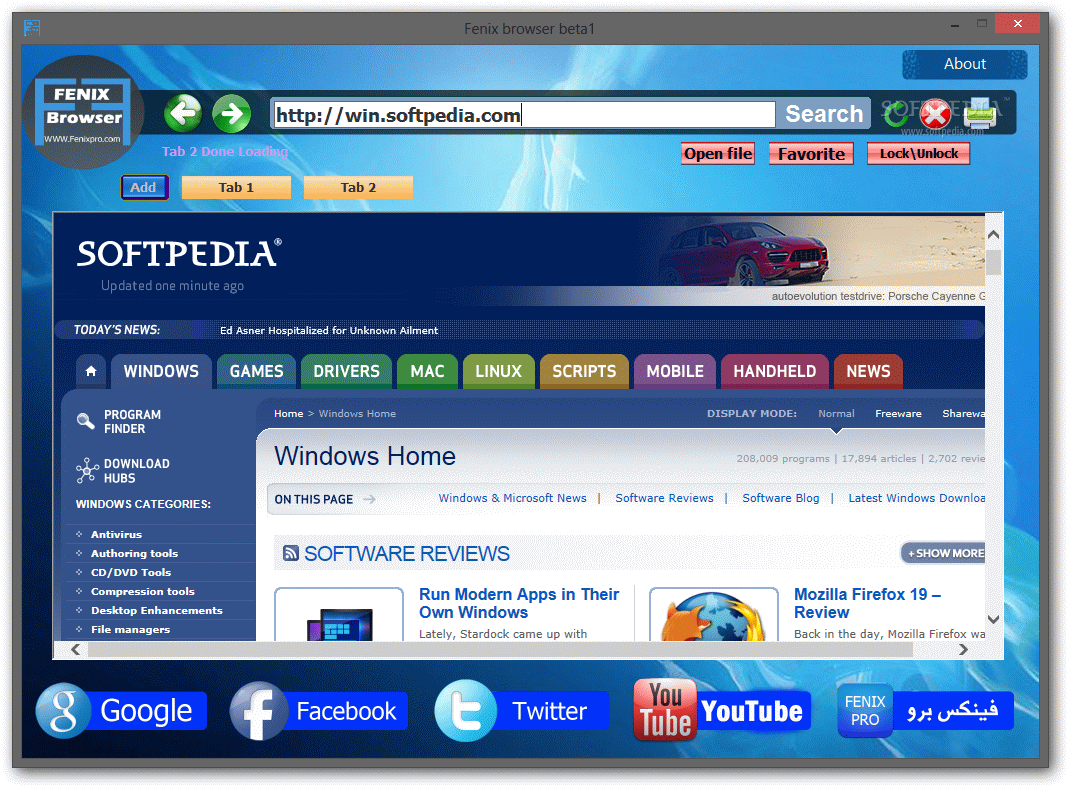 softpedia beta downloads browsers list